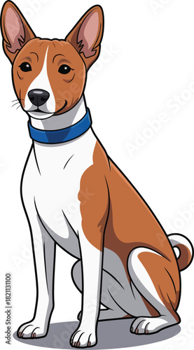  Cute cartoon a illustrator vector Basenji