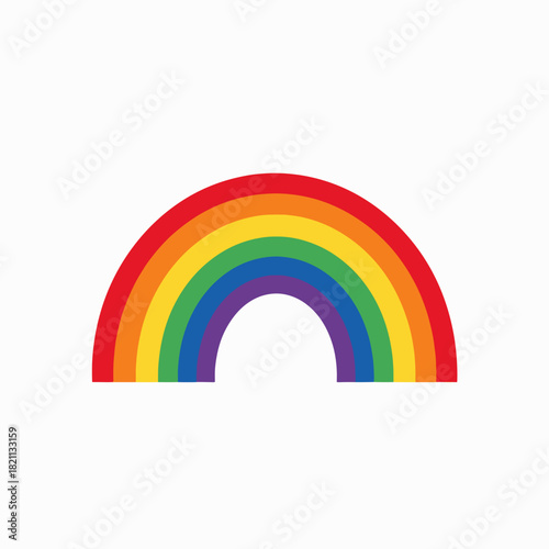 A vibrant and colorful rainbow arc gracefully appearing in the sky after the rain