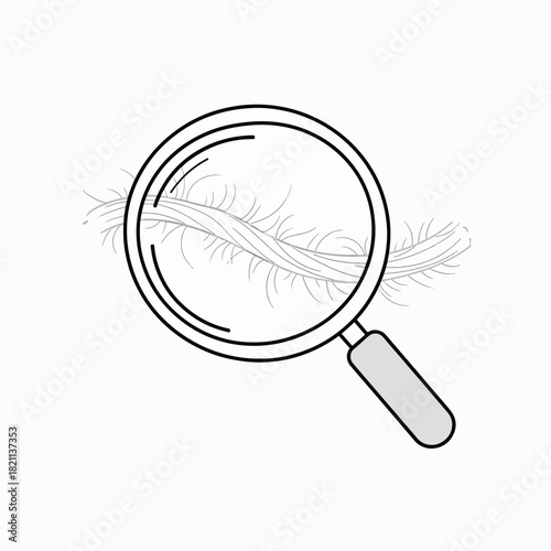 Microscopic Examination Of Fibers Under A Magnifying Glass Revealing Detailed Structure