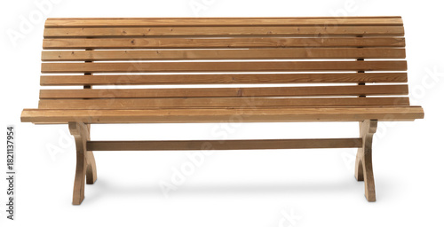 Wooden Bench Isolated on White Background