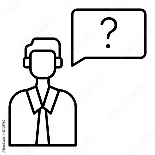 asking question line icon with editable stroke