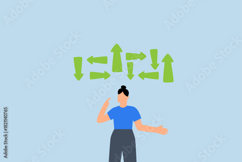 Tough decisions, businesswoman thinking and make business decisions.