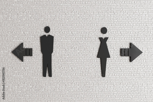 Restroom Direction Signs for Men and Women