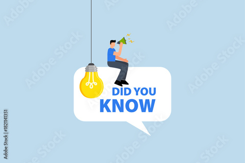 Did you know, man talk on megaphone on did you know speech bubble.