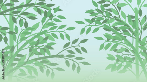 Misty botanical abstract vector — soothing soft-green branch wallpaper (for decorative digital use only) 