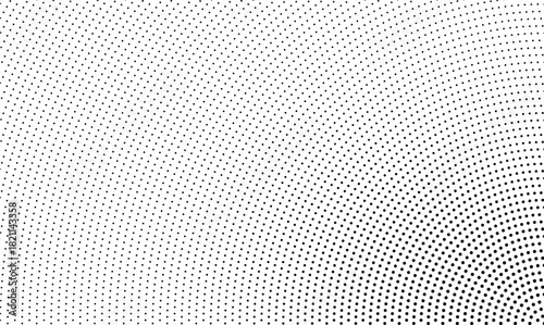 Abstract halftone wave dotted background. Futuristic twisted grunge pattern, dot, circles. Vector modern optical pop art texture for posters, business cards, cover, labels mock-up, stickers layout