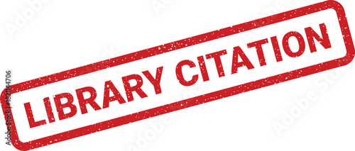 Distressed effect stamp featuring library citation text, ideal for academic writing and research related visuals