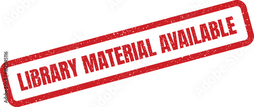 Distressed rectangular grunge stamp vector clearly indicating new library material is now available, featuring a textured effect