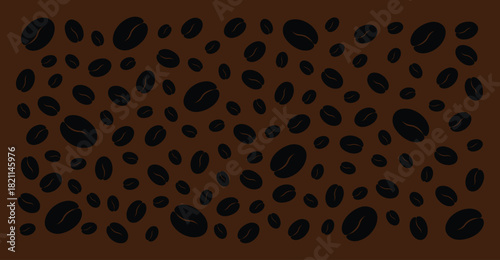 Coffee Bean Seamless Pattern Background.