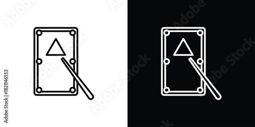 Pool table icon outline. Vector isolated pictogram for web