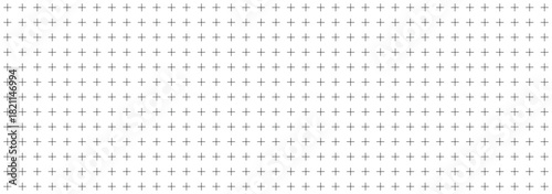 Seamless vector plus sign pattern with increased scale, simple cross symbols arranged in perfect grid, monochrome abstract design with minimal black elements on white background digital or print use