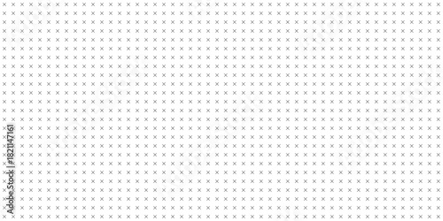 Seamless vector pattern with small black x marks in even distribution on white background, modern minimal geometric texture for textile, wallpaper, wrapping paper, web backgrounds, surfaces