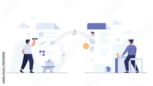 Abstract geometric illustration with overlapping shapes and vibrant color gradients suitable for digital design and branding