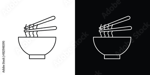 Ramen icon outline. Vector isolated pictogram for web