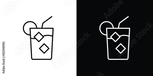 Refreshing cold drink icon outline. Vector isolated pictogram for web