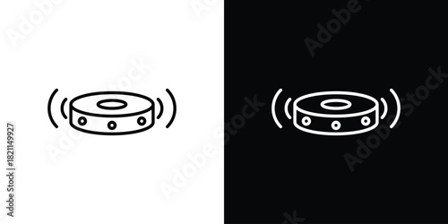 Robot vacuum cleaner icon outline. Vector isolated pictogram for web