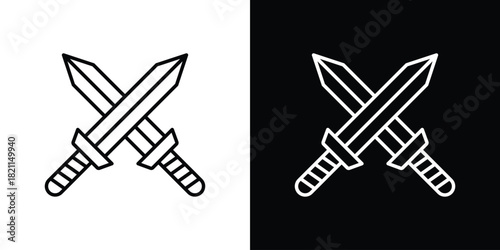 Role playing game icon outline. Vector isolated pictogram for web