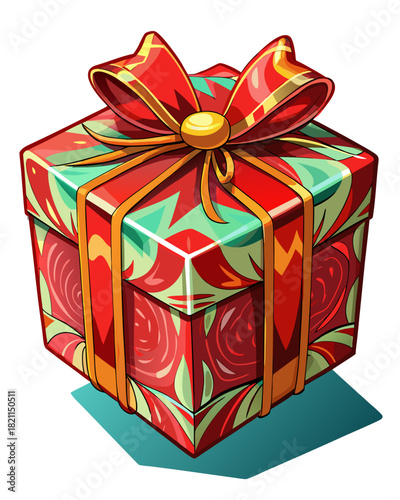 Gift,color Red , real print Style, white background