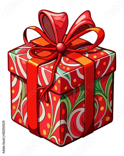 Gift,color Red , real print Style, white background