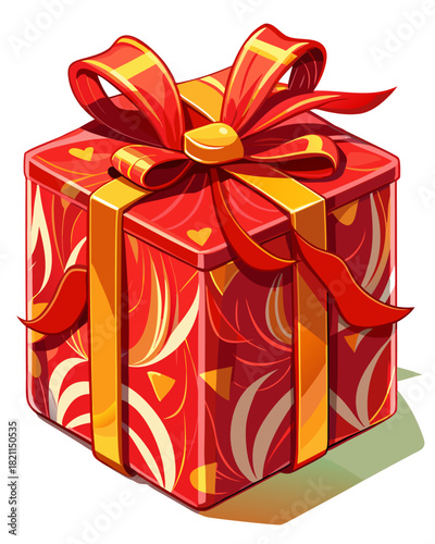 Gift,color Red , real print Style, white background
