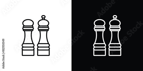 Salt and pepper icon outline. Vector isolated pictogram for web