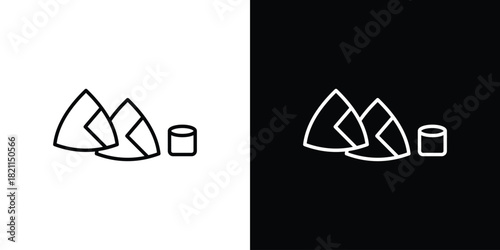 Samosa icon outline. Vector isolated pictogram for web