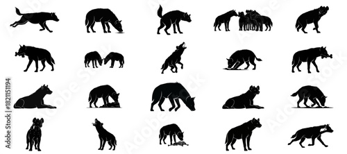 wild kinship dynamic silhouettes capturing the untamed spirit of the savanna, isolated on transparent background