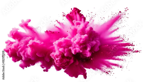 pink smoke paint explosion powder splash - isolated on a white background PNG