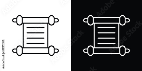 Scrolls icon outline. Vector isolated pictogram for web