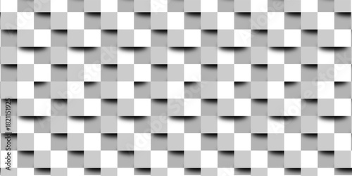 Fototapeta Naklejka Na Ścianę i Meble -  Decorative elegant seamless geometric pattern. White and gray repeatable tile 3d texture. Creative modern paper background