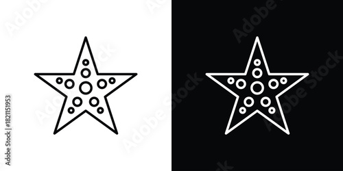 Sea star icon outline. Vector isolated pictogram for web