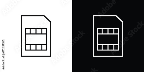 Sim icon outline. Vector isolated pictogram for web