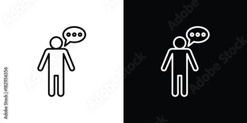 Suggestion icon outline. Vector isolated pictogram for web