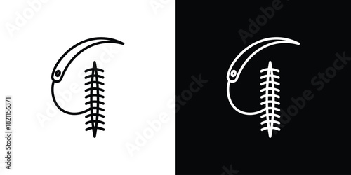 Suture icon outline. Vector isolated pictogram for web
