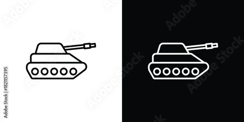 Tank icon outline. Vector isolated pictogram for web