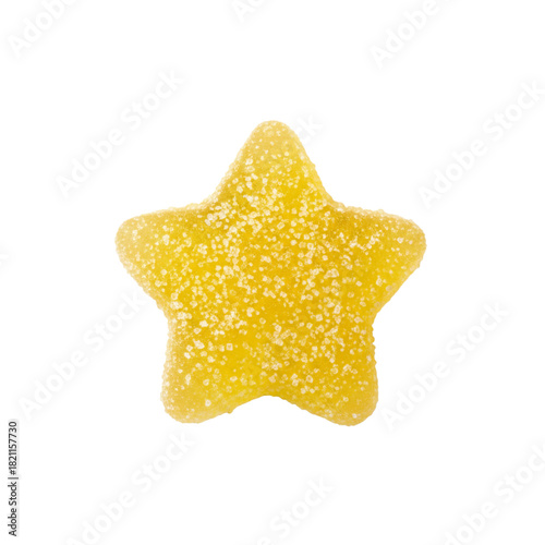 Tableau sur toile Sugared yellow star shaped gumdrop candy