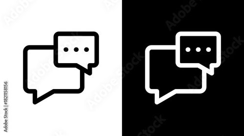 Chat Bubble With Icon Set Design
