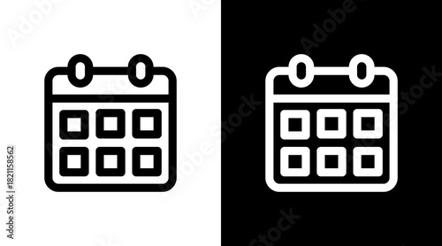 Calendar With Icon Set Design