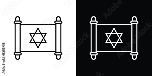 Torah icon outline. Vector isolated pictogram for web