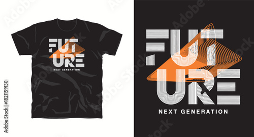 Future next generation vector t shirt design with triangle