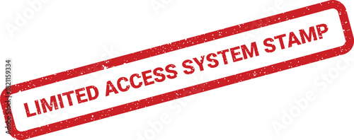 Distressed red rubber stamp vector displaying LIMITED ACCESS SYSTEM STAMP for controlled access points