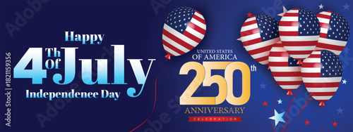 Heart shape patriotic USA 250 anniversary and 4th July design with bold festive graphics