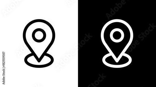 Location With Icon Set Design