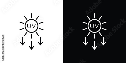 UV icon outline. Vector isolated pictogram for web