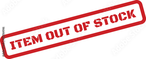Distressed rubber stamp symbol with a vintage texture signifies an item is completely out of stock and unavailable for order