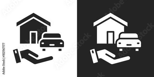 asset Icon In Black And White Glyph Style