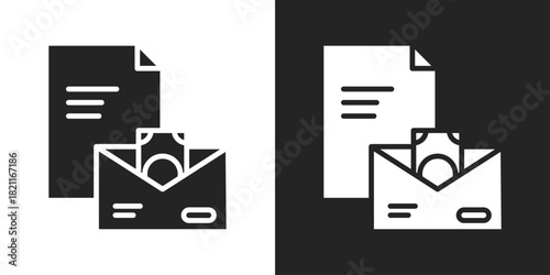 payroll Icon In Black And White Glyph Style