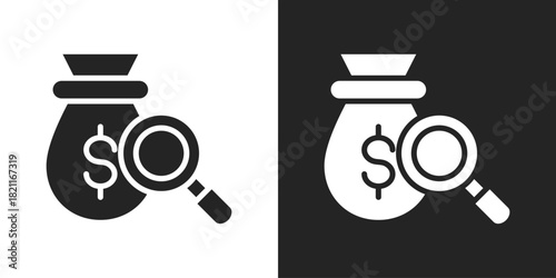 search Icon In Black And White Glyph Style