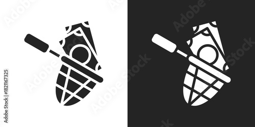 net Icon In Black And White Glyph Style