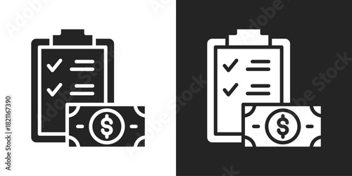 financial statements Icon In Black And White Glyph Style